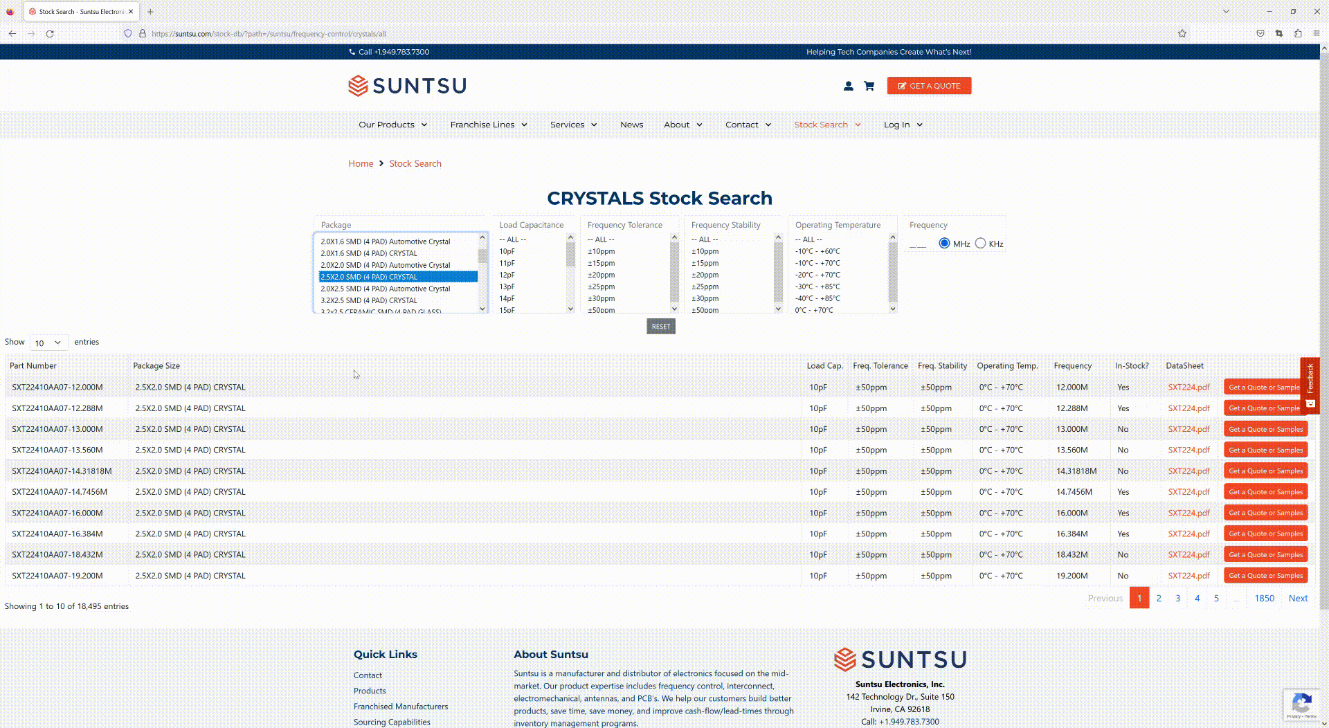 Suntsu Stock Search Demo
