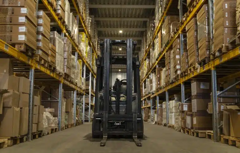 warehouse with forklift