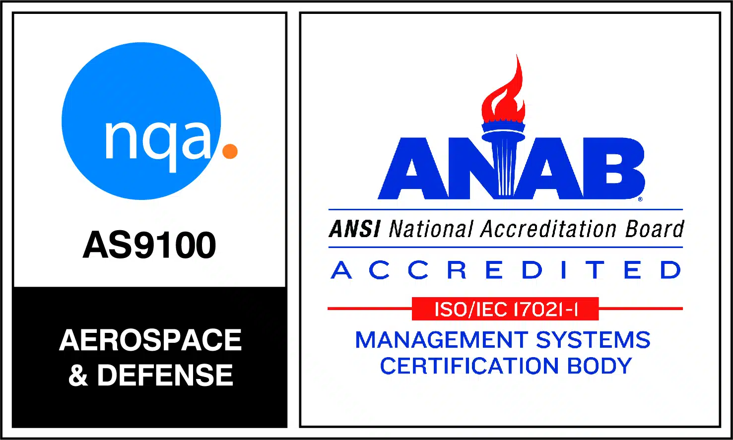 NQA AS9100 ANAB Badge