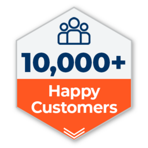 10,000+ Happy Customers badge